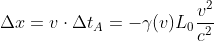 \Delta x=v\cdot \Delta t_{A}=-\gamma (v)L_{0}\frac{v^{2}}{c^{2}}